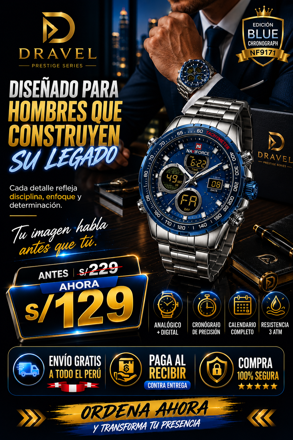 RELOJ PREMUIM NAVIFORCE